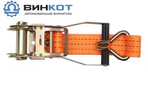 Храповый механизм 5 тонн для стяжного ремня с лентой 50мм и крюком купить в Челябинске
